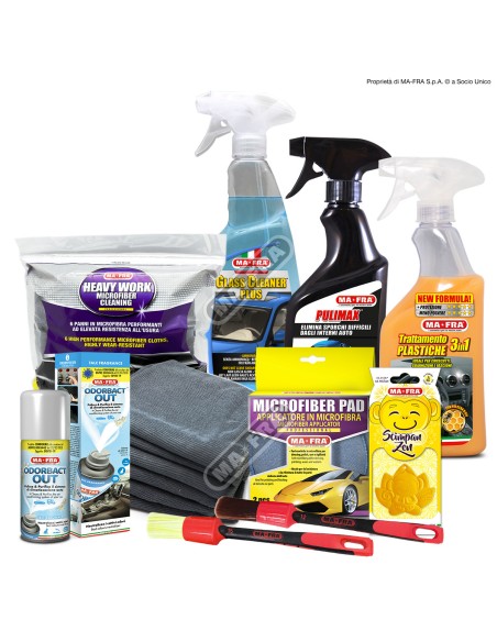 Kit Completo Pulizia Interni Auto abitacolo pulito con Mafra Shop