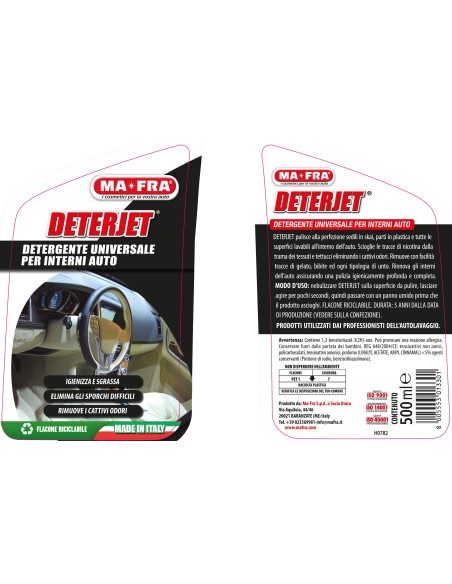 Deterjet è un detergente universale per la pulizia interna dell'auto