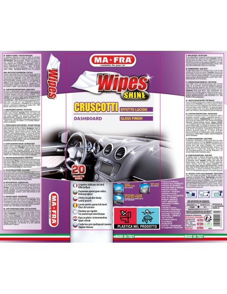 Wipes Shine panni pulitori per cruscotti effetto lucido