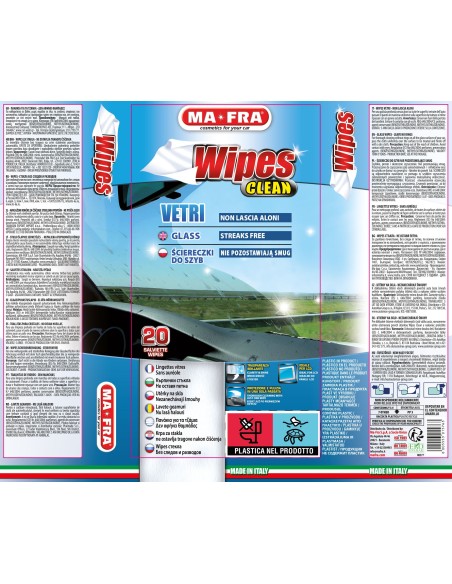 Wipes Clean panni pulitori vetri cristalli auto