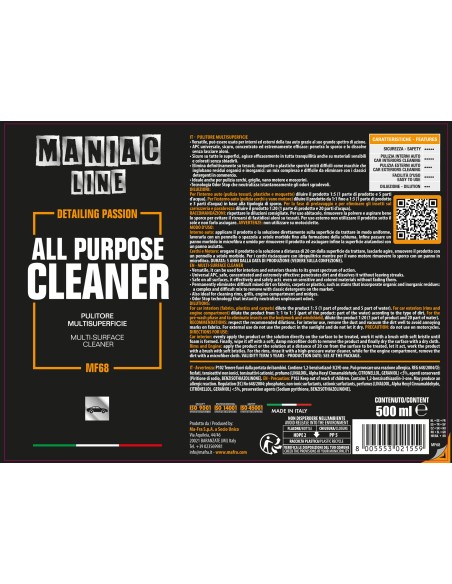 APC All Purpose Cleaner| pulitore multisuperficie per interni ed esterni | Maniac Line