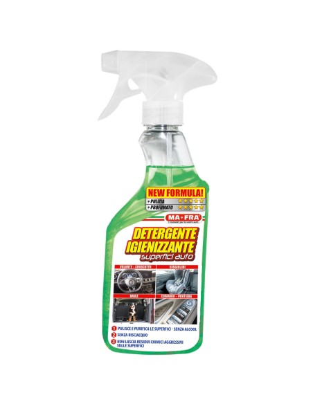 Detergente Igienizzante Superfici Auto Mafra igienizza abitacolo auto