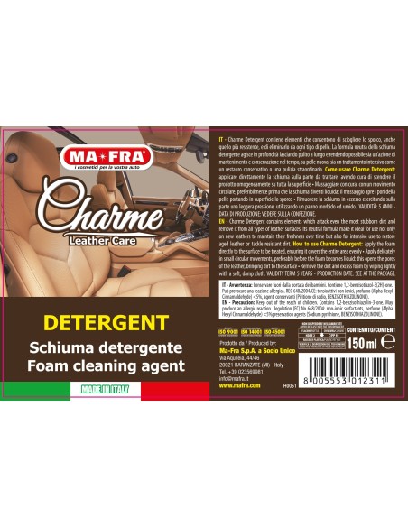 Charme Detergent schiuma detergente pulizia sedili pelle auto