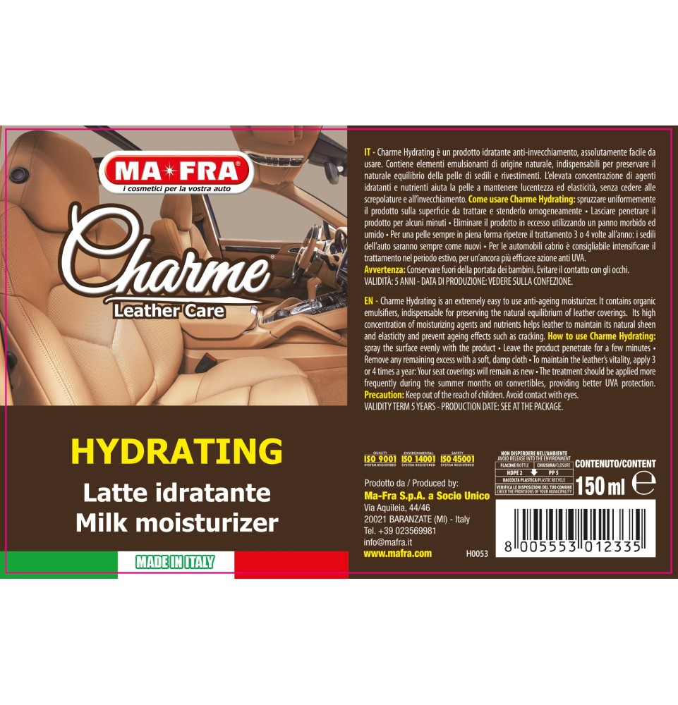 Charme Hydrating - Pulire Sedili in pelle - Sedili