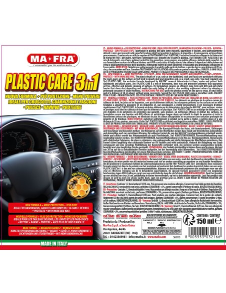 Trattamento 3in1 Plastiche 500ml Mafra | Pulitore interni per plastiche auto. Trattamento 3in1 Plastiche 500ml Mafra | Pulitore interni per plastiche auto.