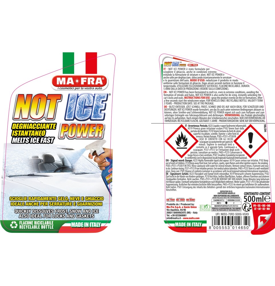 Not Ice Power | Deghiacciante Istantaneo Vetri e Cristalli Auto | Mafra Shop 2