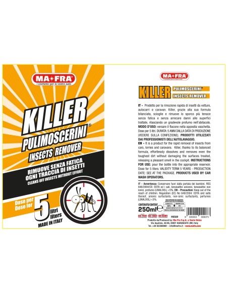 Killer 250ml rimuovere insetti dalla carrozzeria auto