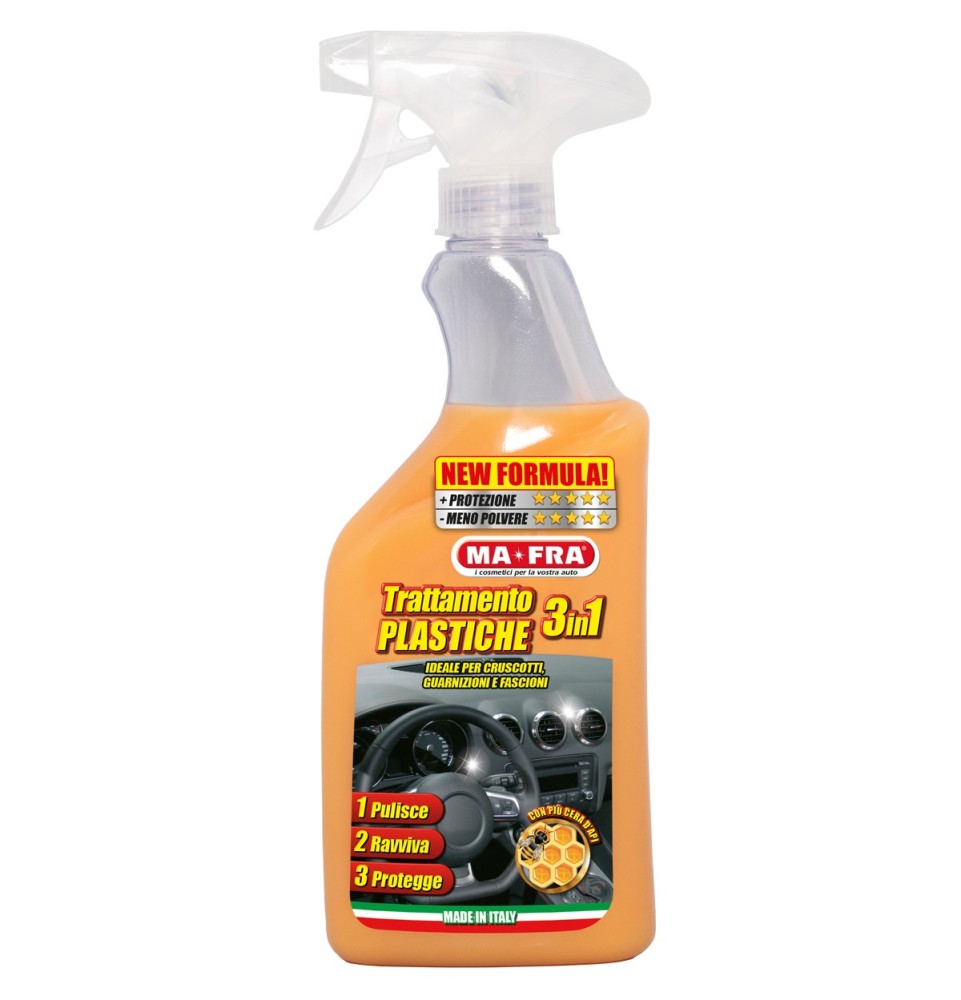Trattamento 3in1 Plastiche 500ml Mafra | Pulitore interni per plastiche auto.