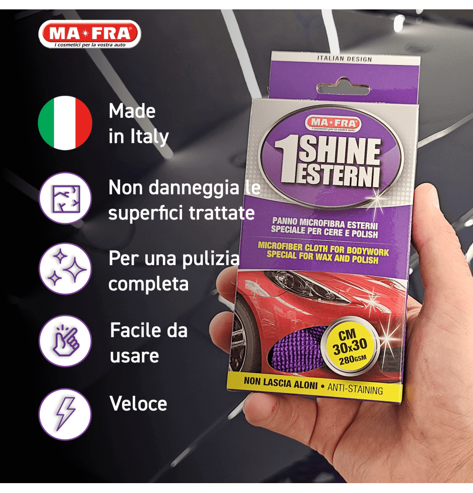1Shine Esterni - Panno microfibra per carrozzeria
