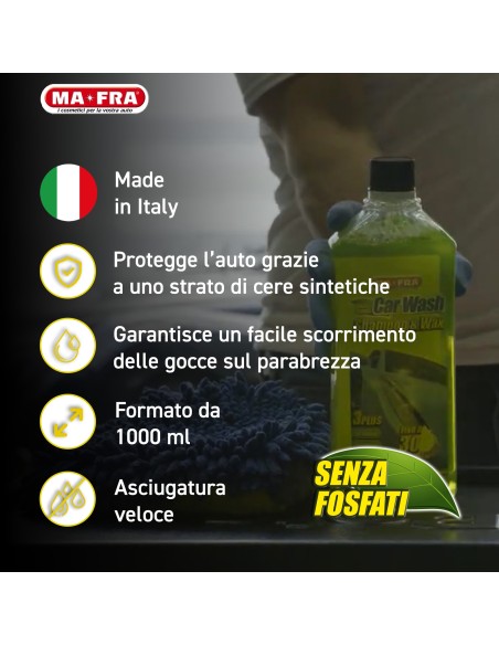Car Wash Shampoo e Cera lave e lucida in un'unica operazione