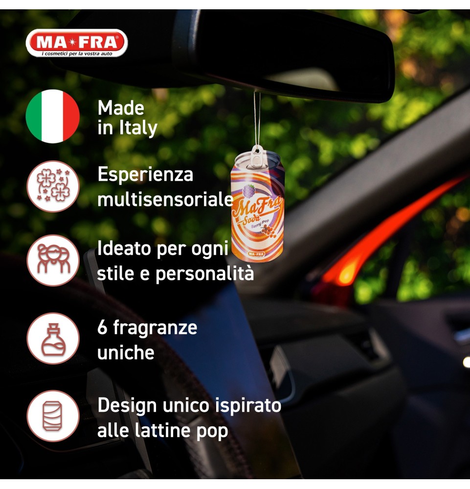 MA-FRA SODA - Il Profumatore Auto Pop e Frizzante| 6 Fragranze