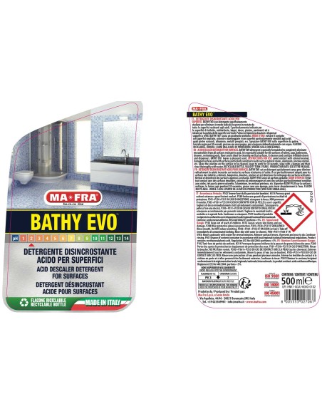 Bathy Evo 500ml | Detergente disincrostante per superfici | Mafra