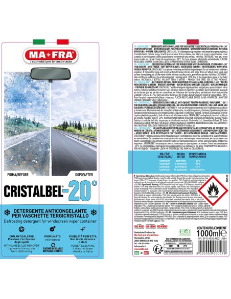 Cristalbel -20° | Liquido anticongelante tergicristalli | Mafra