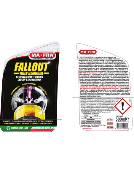 Fallout Iron Remover 500ml | Decontaminante rapido cerchi e carrozzeria | Mafra Shop