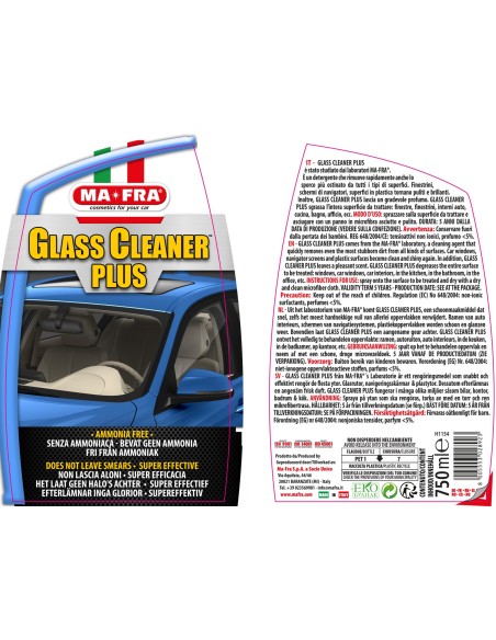 Glass Cleaner Plus 750ml | Pulitore Vetri Auto | Mafra Shop