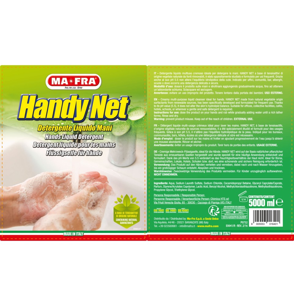 Handy Net Plus 500ml | Sapone Igienizzante Mani | Mafra Shop 2