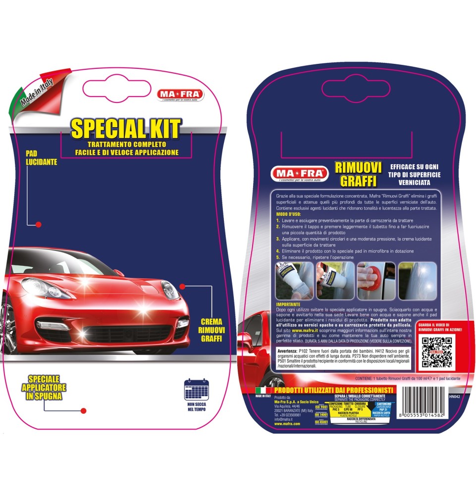 Kit Rimuovi Graffi elimina i graffi superciali carrozzeria