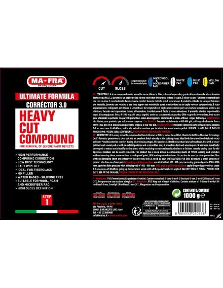 Polish Corrector 3.0 1000 gr | Heavy Cut Compound | Mafra Shop