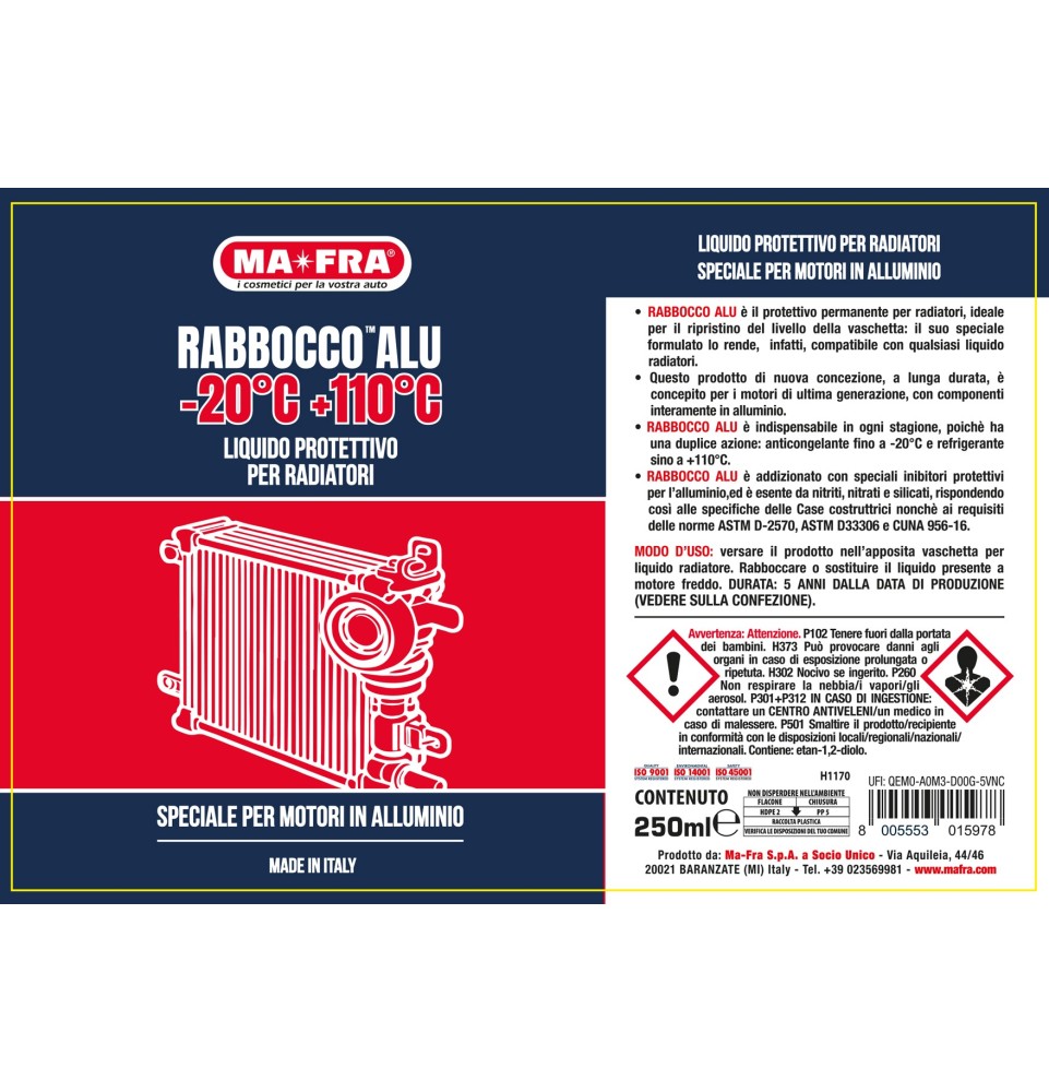 Rabbocco Alu liquido protettivo radiatori in alluminio