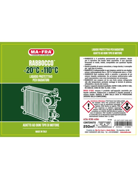 Rabbocco liquido protettivo radiatori
