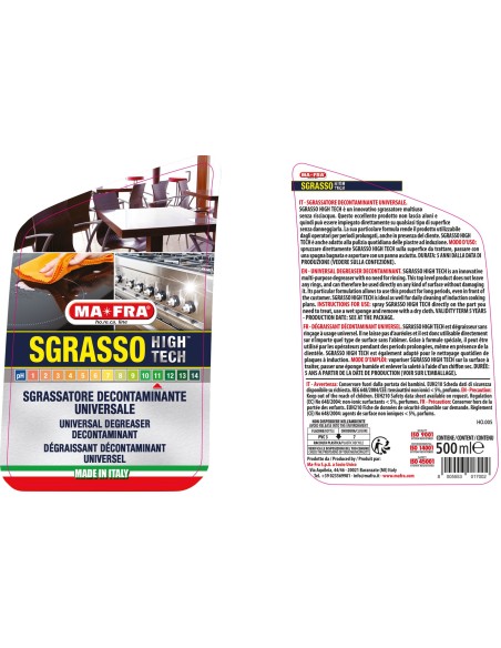 Sgrasso Hi Tech - 500 ml - Sgrassanti pronti all'uso MA-FRA