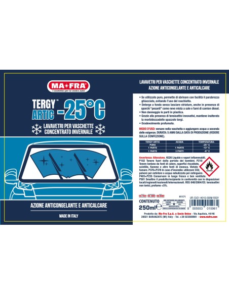 Tergy Artic -25° | Lavavetri invernale pronto all'uso | Mafra