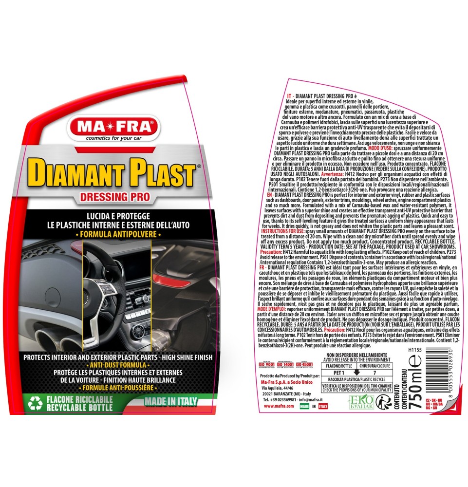 Diamant Plast Dressing Pro | Lucida plastiche auto | Mafra Shop