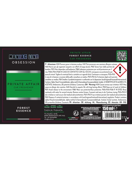 Maniac Obsession - Profumatore auto spray | 6 fragranze intense