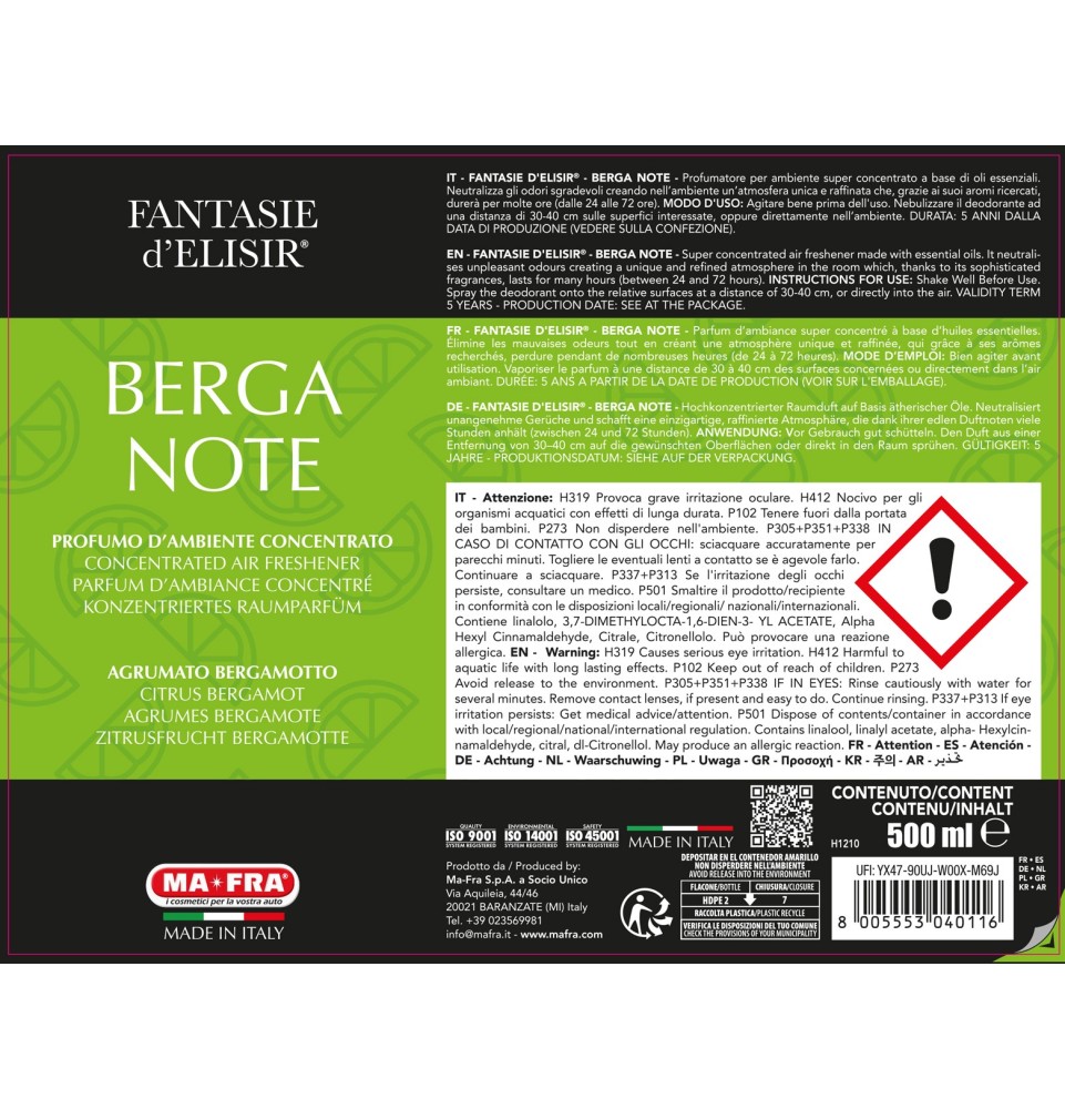 Fantasie d’Elisir - Profumo ambiente elegante | 6 Fragranze