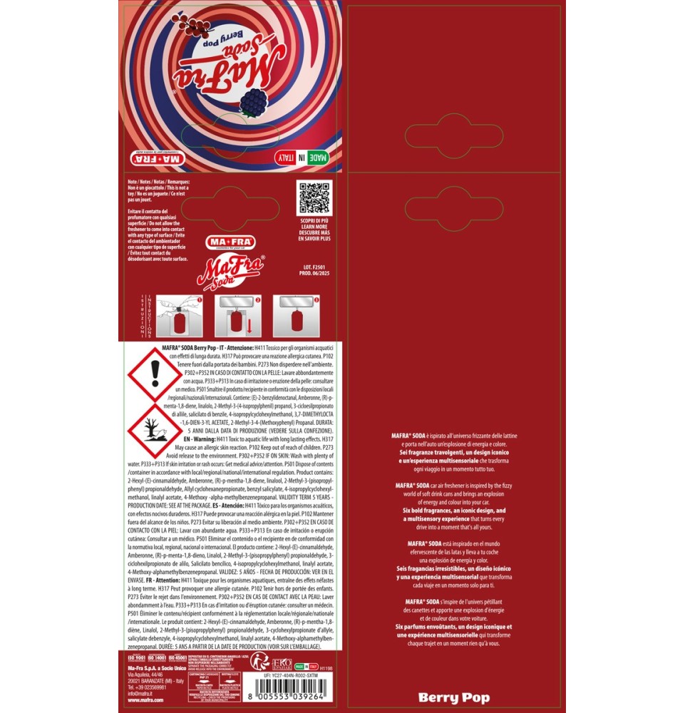 MA-FRA SODA - Il Profumatore Auto Pop e Frizzante| 6 Fragranze