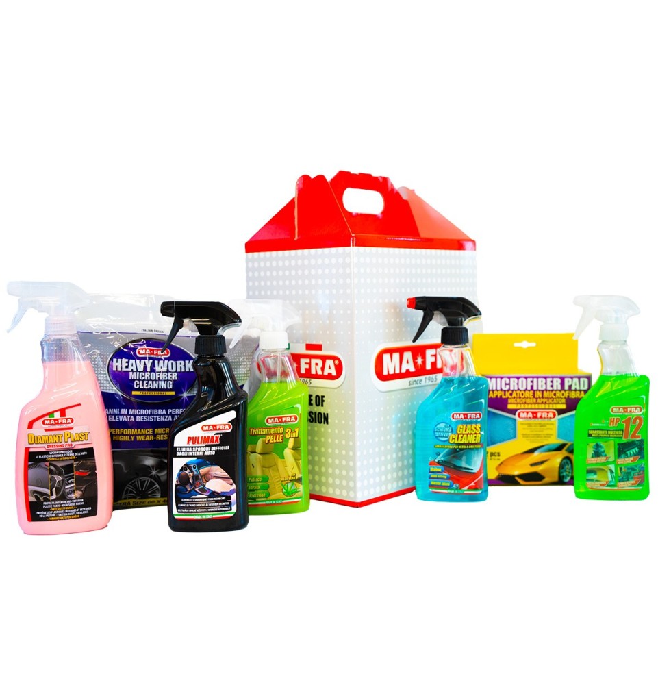 Kit box red lavaggio interni in pelle | Kit completo pulizia interni in pelle | Mafra Shop