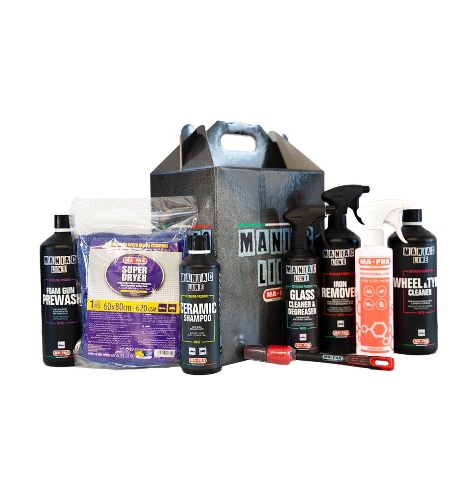 Kit Box Black Lavaggio Esterno Maniac Line | Kit completo lavaggio auto