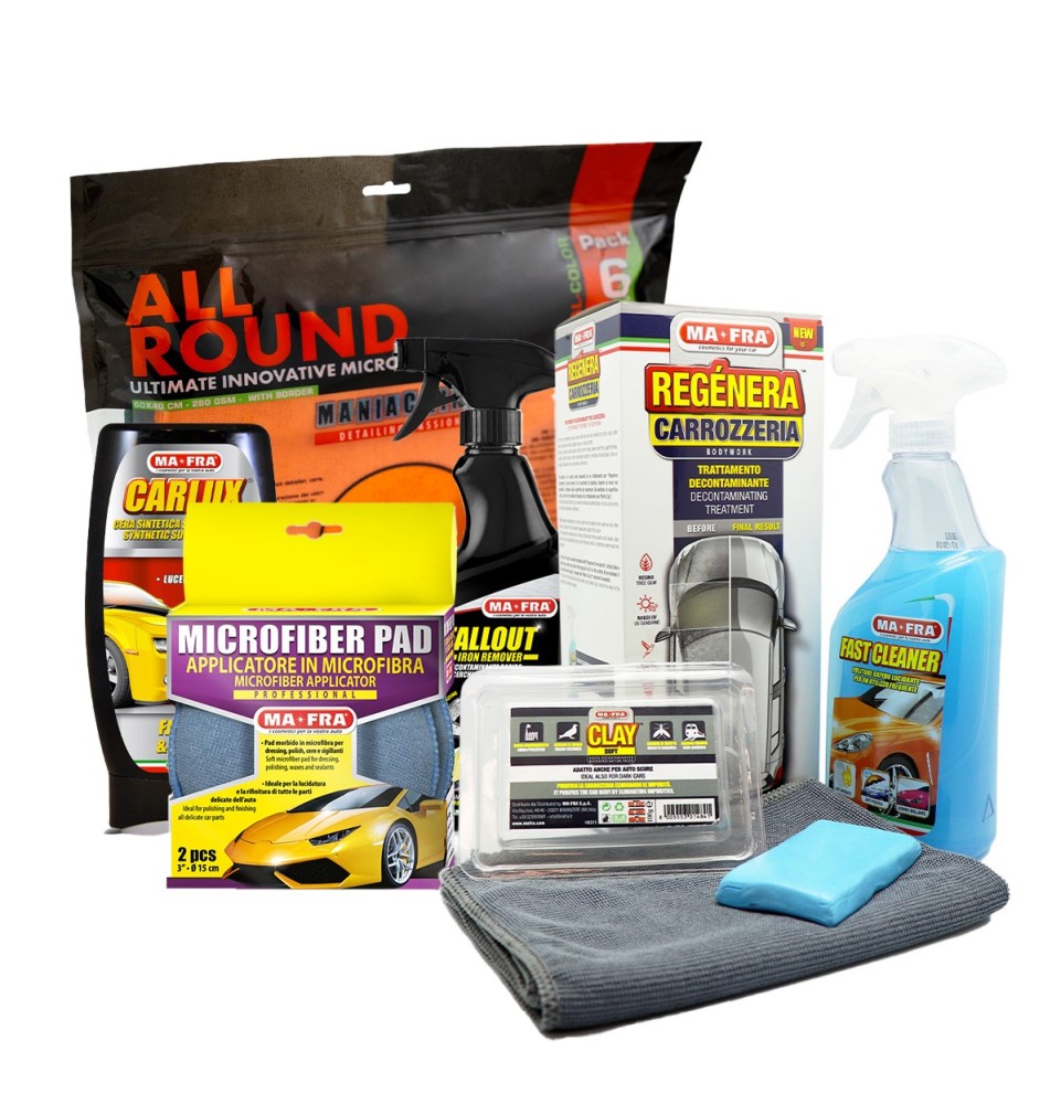Kit Completo Decontaminazione e Protezione Carrozzeria Auto by Mafra Shop | Nuova lucentezza alla carrozzeria auto