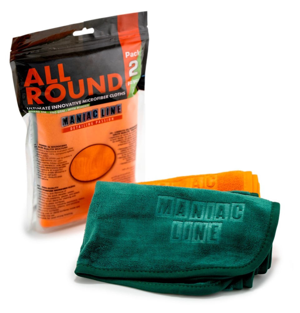 All Round panni microfibra pulizia superfici auto Maniac Line