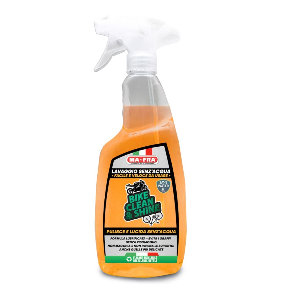 Bike Clean & Shine Mafra lavaggio waterless a secco senz'acqua di moto e bici