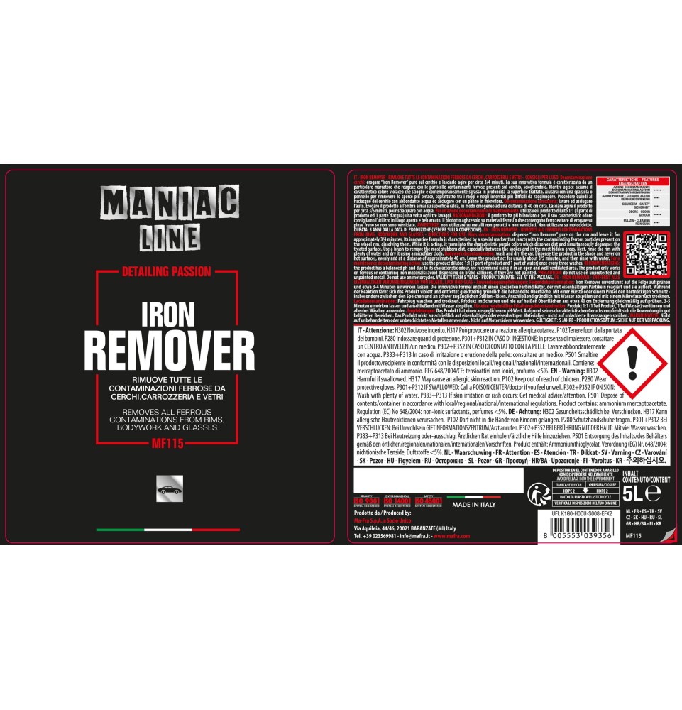 Iron Remover | Decontaminante Ferroso | Maniac Line
