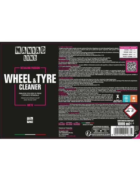 Wheel & Tyre Cleaner Maniac Line| pulitore cerchi professionale