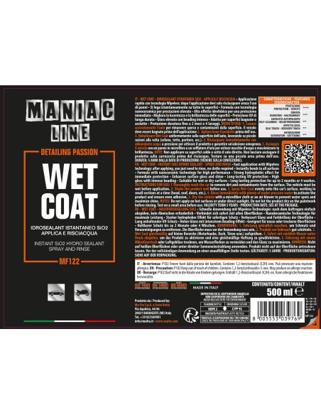 Wet Coat: Protettivo per Auto Spray - Maniac Line